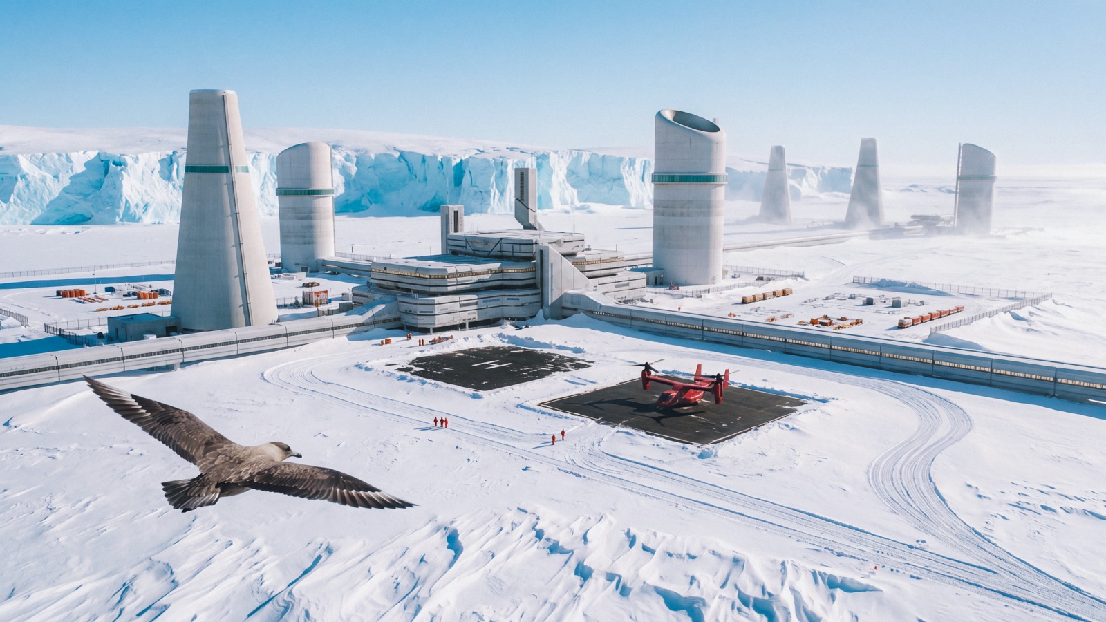 Snowfield relay complex among ice